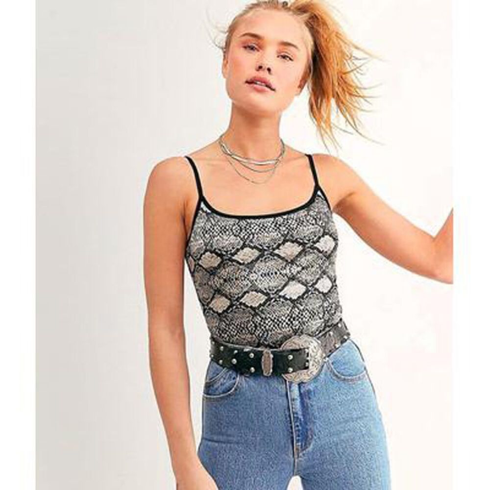 Free People Basique Bodysuit In Snake Combo XS - Picture 2 of 3